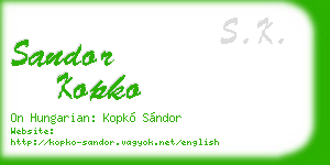 sandor kopko business card